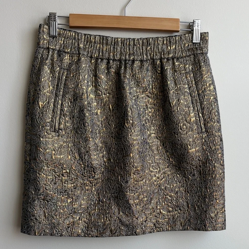 Gold Textured Loft Pencil Skirt